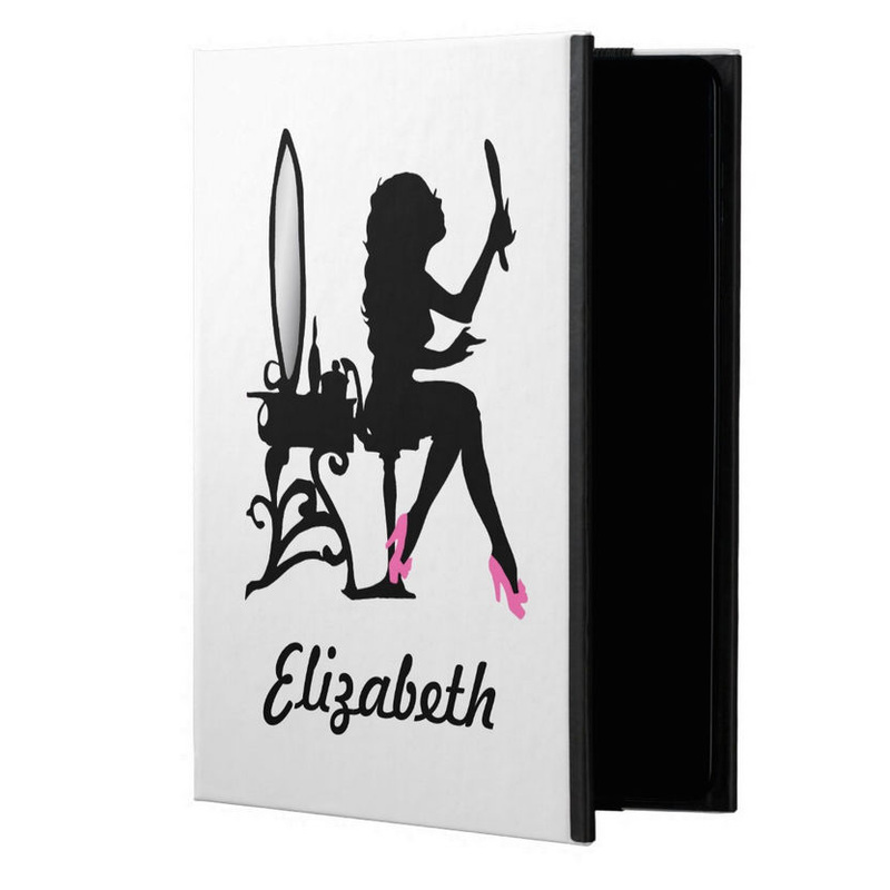 Chic Pink and Black Woman of Fashion Silhouette Powis iPad Air 2 Case